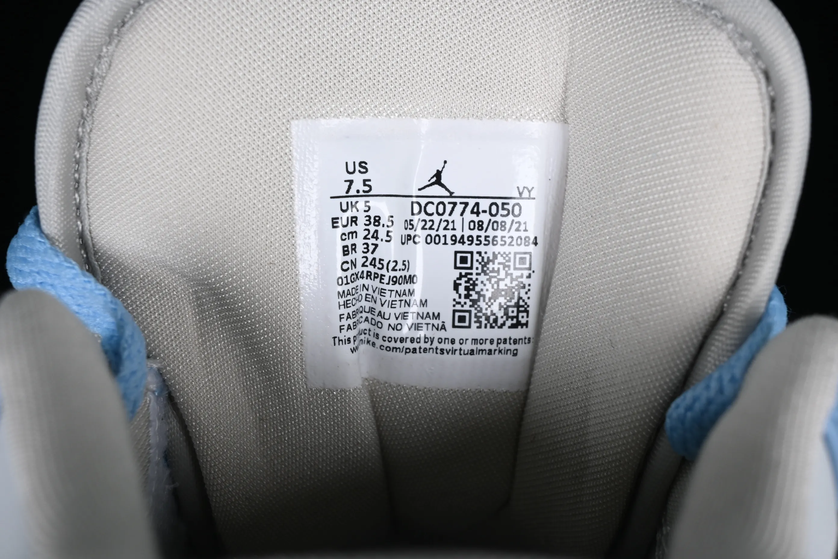 All categories Air Jordan Jordan series basketball shoes Air Jordan 1 Low Z version Air Jordan 1 Low AJ1 Joe 1 University blue strap purple hook low-top basketball shoes DC0774-050